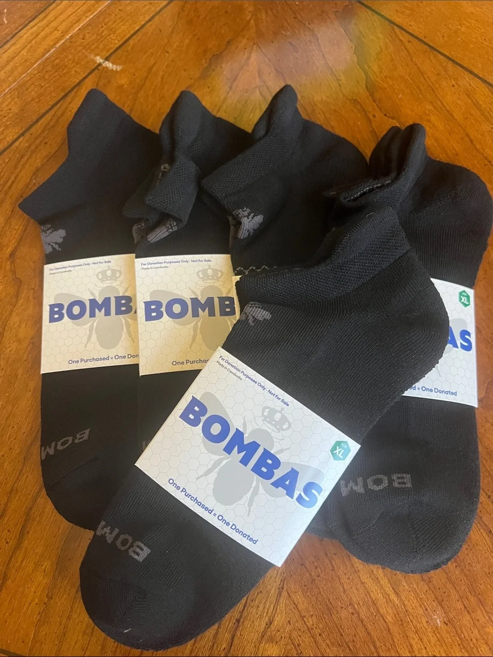 Bombas Men's Black Ankle Athletic Socks XL 5 pairs NEW